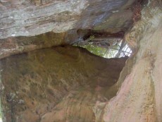 Rockhouse Caves at the back small bluff line